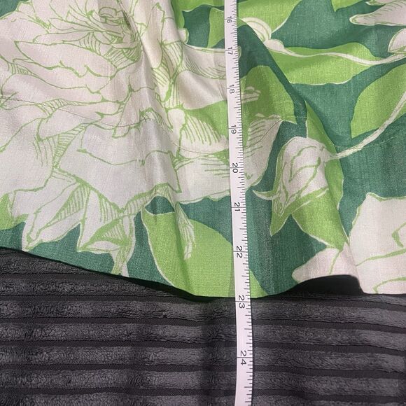 New! Trina Turk Floral Skirt Size 4, Green, Lined, Side Zip Silk - Picture 5 of 11